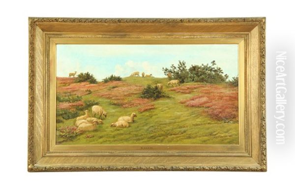 Landscape With Sheep Oil Painting by Edwin John Ellis