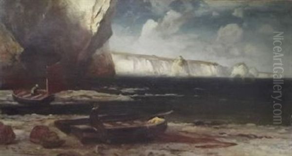 Lobster Catchers, Flamboro Head Oil Painting by Edwin John Ellis