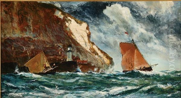 Rounding The White Cliffs Of Dover Oil Painting by Edwin John Ellis