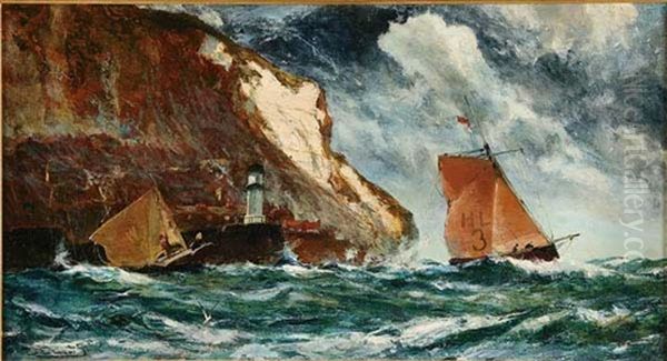 Rounding The White Cliffs Of Dover Oil Painting by Edwin John Ellis