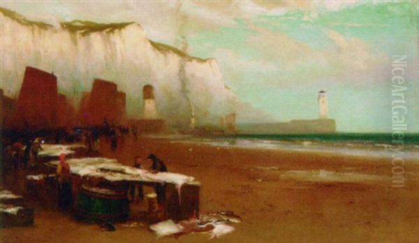 The Fish Market, Dover Oil Painting by Edwin John Ellis