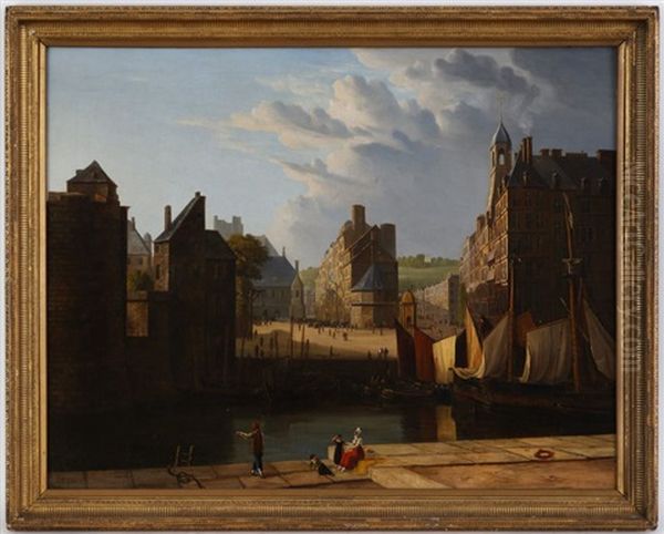 Scene De Port Oil Painting by Joseph Francis Ellis