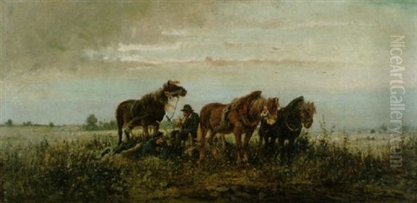 Auf Dem Feld Oil Painting by Ignaz Ellminger