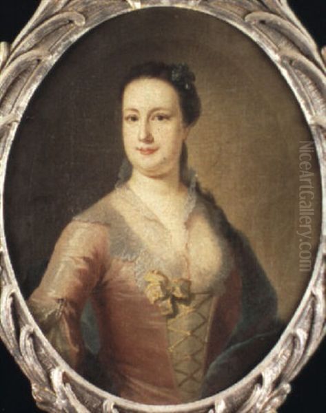 Portrait Of Catherine, Mrs. Henry Holt Henley Oil Painting by John Ellys