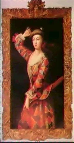 Portrait Of Mrs. Hester Booth,the Dancer Oil Painting by John Ellys