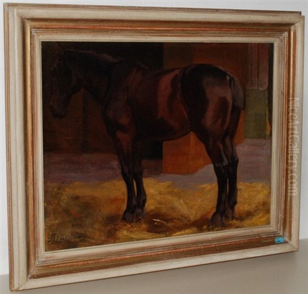 Pferd Im Stall Oil Painting by Franz Jakob Elmiger