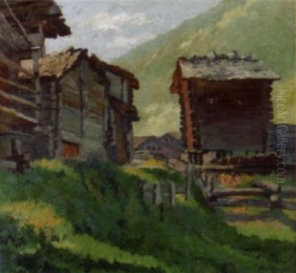 Morgen Im Wallis Oil Painting by Robert Elmiger