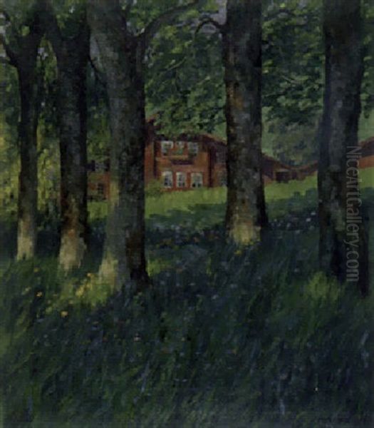 Waldhaus Am Hasleberg Oil Painting by Robert Elmiger