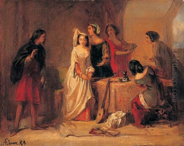 The Story Of Florence From De Cameron Oil Painting by Alfred W. Elmore