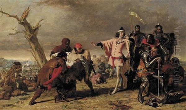 Henry V Victorious Oil Painting by Alfred W. Elmore