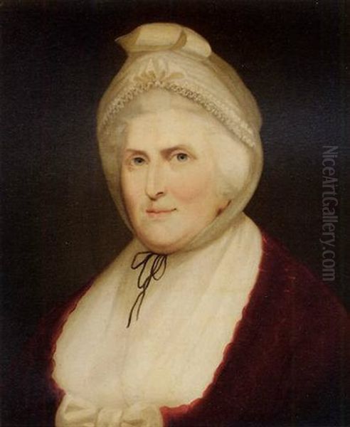 Portrait Of Martha Washington Oil Painting by Jean Pierre Henri Elouis