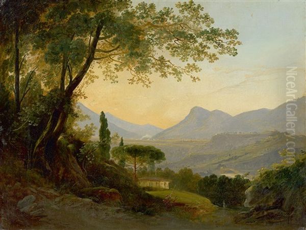 View Of Subiaco Oil Painting by Julius Elsasser