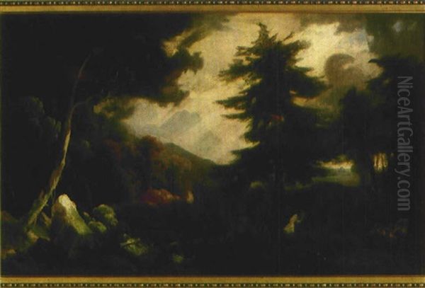 Waldlandschaft Mit Felsbrocken by Julius Elsasser