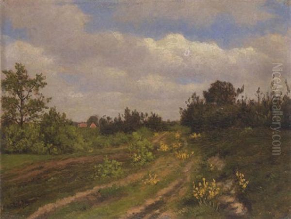 Sommerlandschaft Mit Bluhendem Ginster Oil Painting by Alfred Elsen