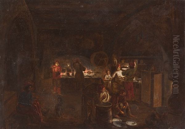 Nachtliche Kuchenszene Oil Painting by Adam Elsheimer