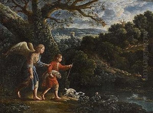 Tobias Und Der Engel Oil Painting by Adam Elsheimer