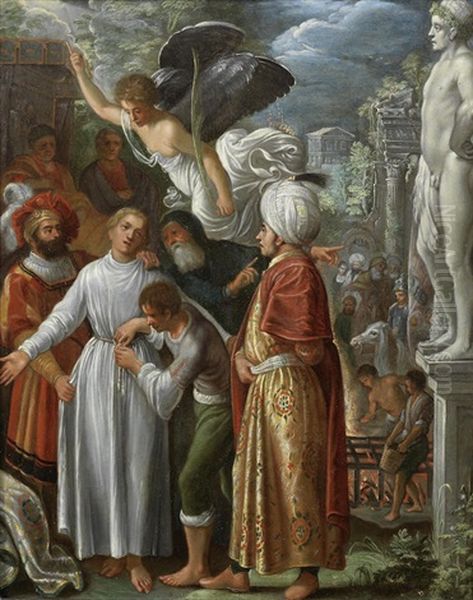 Saint Lawrence Being Prepared For Martyrdom Oil Painting by Adam Elsheimer