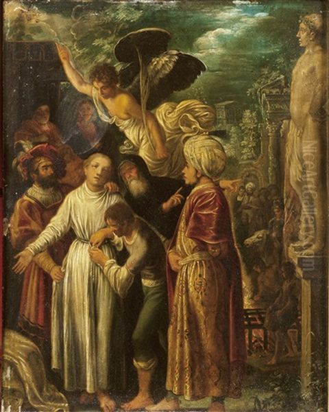 Saint Laurent Prepare Pour Le Martyr by Adam Elsheimer