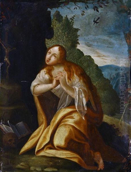 Die Busende Heilige Maria Magdalena Oil Painting by Adam Elsheimer