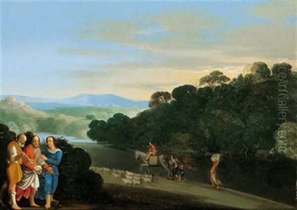 Christus Auf Dem Weg Nach Emmaus Oil Painting by Adam Elsheimer