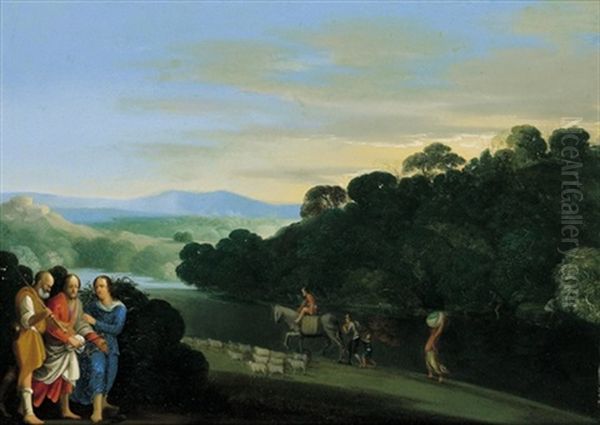 Christus Auf Dem Weg Nach Emmaus Oil Painting by Adam Elsheimer