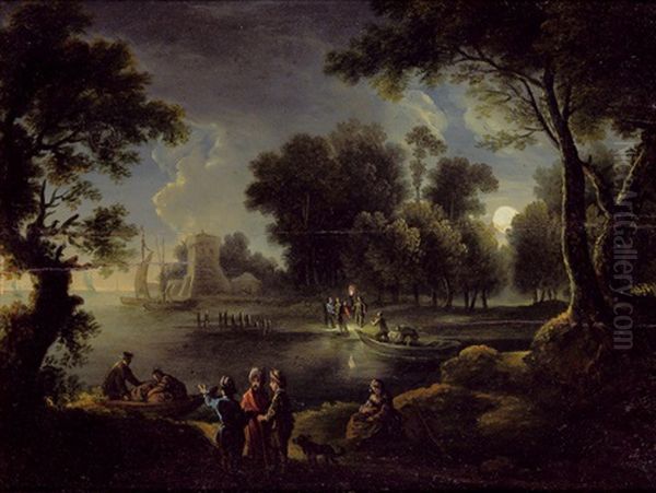 Flucht Aus Agypten Oil Painting by Adam Elsheimer