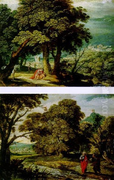 Landschaft Mit Biblischer Staffage Oil Painting by Adam Elsheimer