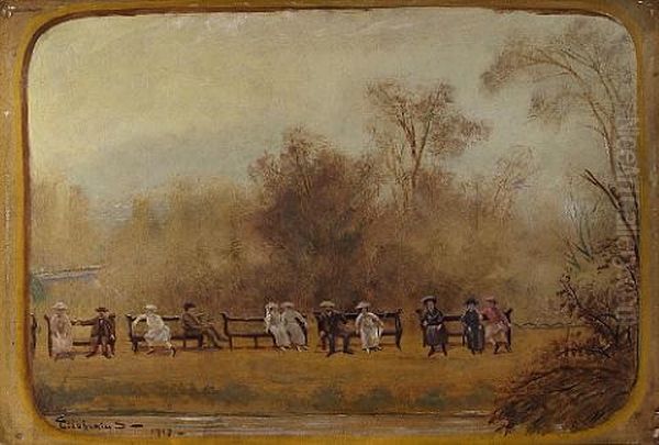 In Central Park Oil Painting by Louis Michel Elshemius