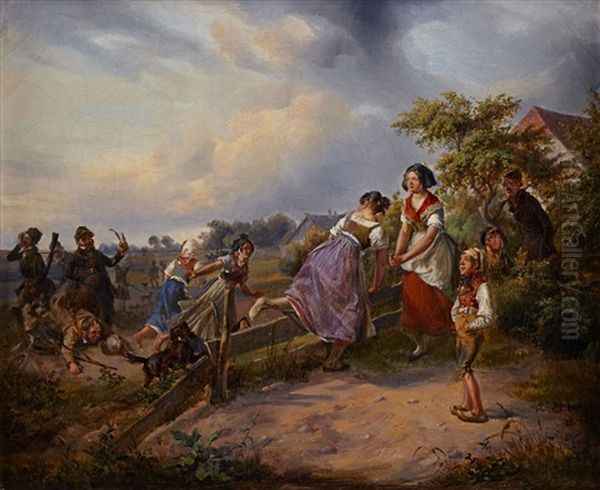 The Chance Quarry Oil Painting by Ludwig Elsholtz