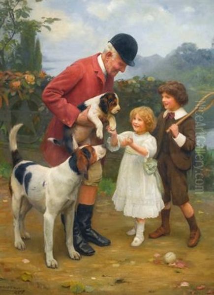 Pick Of The Litter Oil Painting by Arthur John Elsley