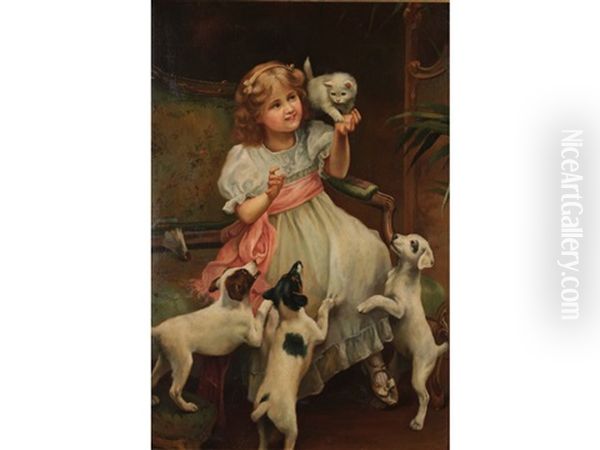 Pets Oil Painting by Arthur John Elsley