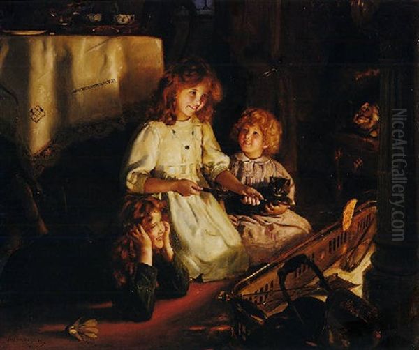 Fireside Delights Oil Painting by Arthur John Elsley