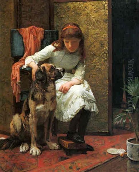 Good Friends Oil Painting by Arthur John Elsley