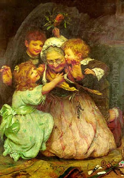 Playtime Oil Painting by Arthur John Elsley