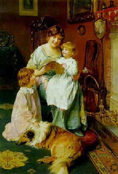 Bedtime Story Oil Painting by Arthur John Elsley