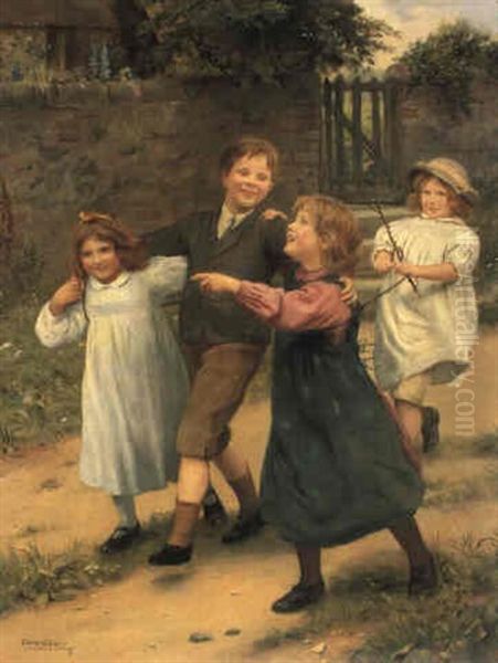 Playtime Oil Painting by Arthur John Elsley