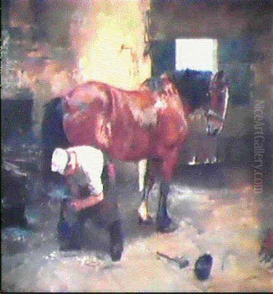 The Blacksmith Oil Painting by Arthur John Elsley