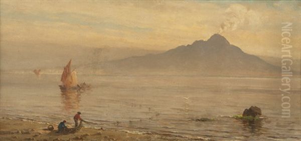 Bay Of Naples Oil Painting by D. Jerome Elwell