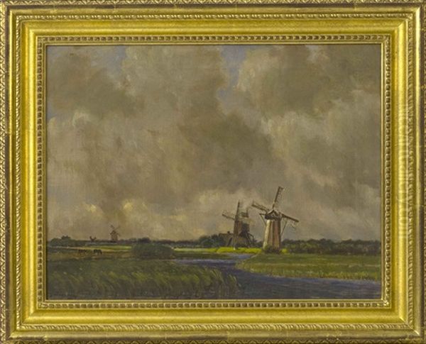 Gathering For Rain, Holland Oil Painting by Jerome Elwell