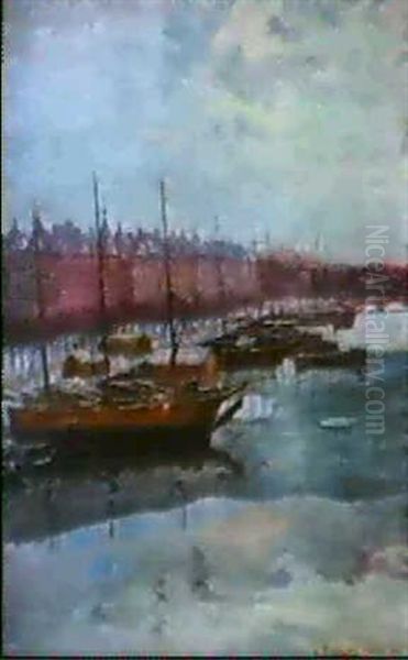 Motiv Fran Stockholm Oil Painting by Anund Emanuel