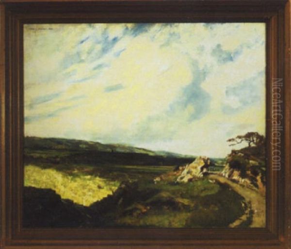 Bucolic Landscape Oil Painting by Frank Lewis Emanuel