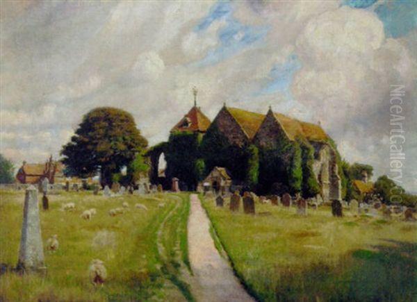 Rye Church In Summer Oil Painting by Frank Lewis Emanuel