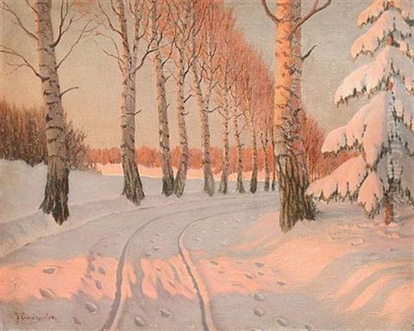 Winter Sunshine Oil Painting by Victor Emanuelov