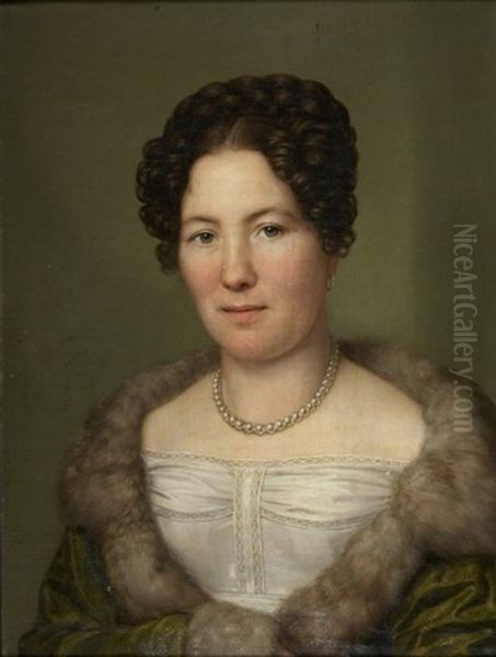 Portrait Von Jakob Gottfried (+ Portrait Von Anna Dunker; 2 Works) Oil Painting by August von der Embde