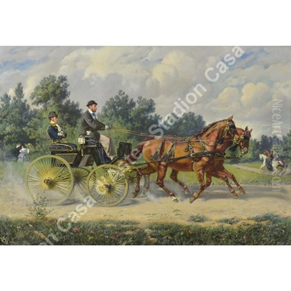 In Carrozza Oil Painting by Wilhelm Emele