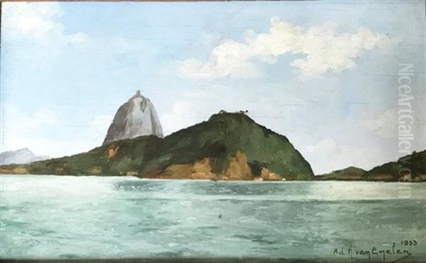 Vue De La Baie De Rio De Janeiro, 1933 Oil Painting by Adrien Henri Vital van Emelen