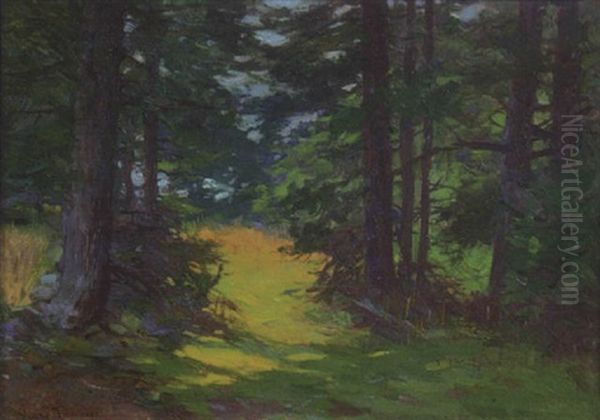 Woodland Interior Oil Painting by Charles Chase Emerson