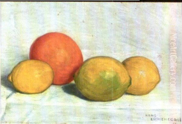 Zitronen And Orange Oil Painting by Hans Emmenegger