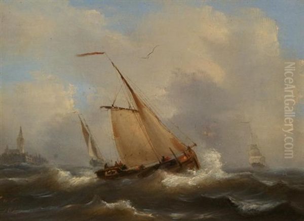 Marinescape Oil Painting by Govert Van Emmerik