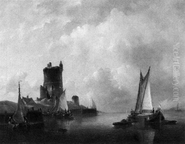 Abendstimmung In Der Scheldemundung Oil Painting by Govert Van Emmerik